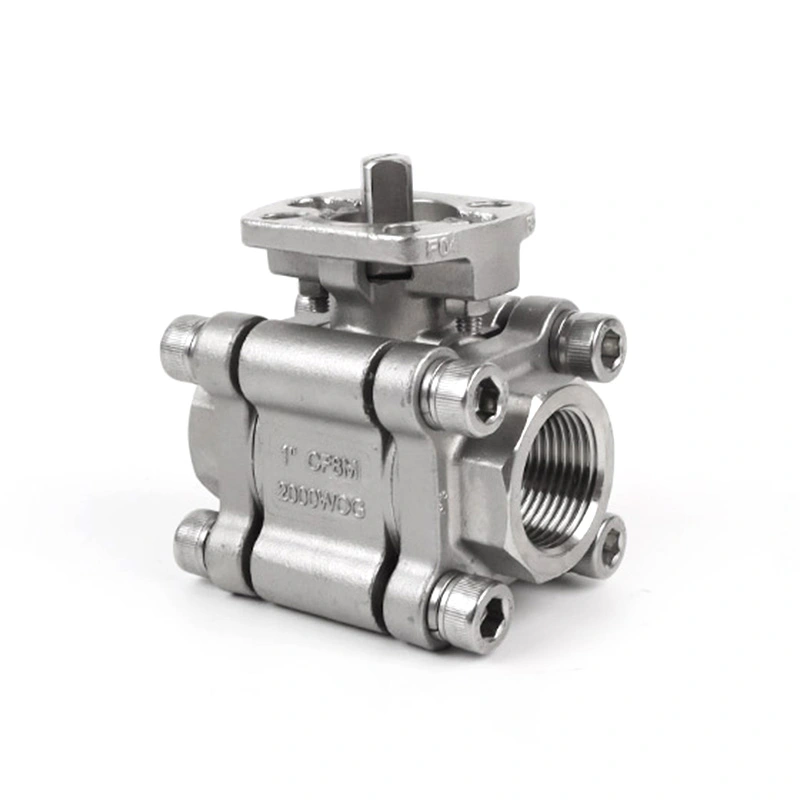 3PC-Kugelhahn 2000WOG mit ISO 5211-Basis für Stellantrieb