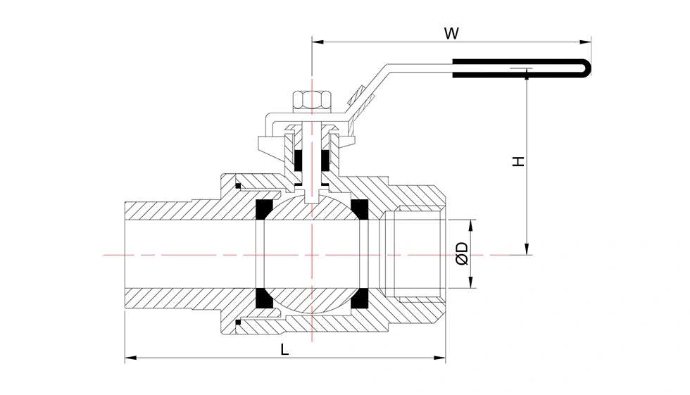 2PC Male to Female Threaded Ball Valve